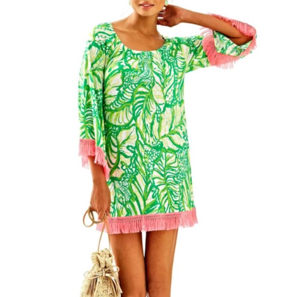 Lilly Pulitzer Other - Lilly Pulitzer Getaway Fringe Cover Up Dress Linen